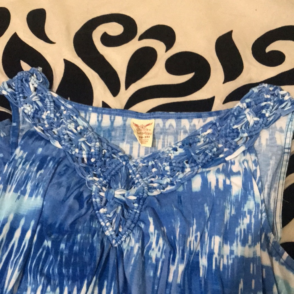 Faded glory blue tie-dye tank summer dress - Picture 2 of 7